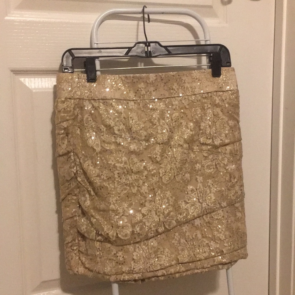 Gold Sequin Party Skirt